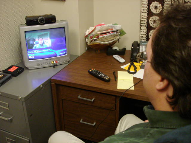 person using videophone