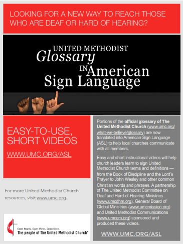 flyer about ASL glossary, go to umcom.org/asl
