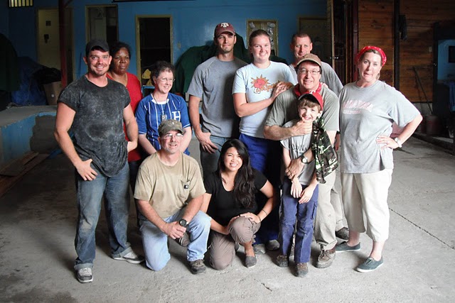 Group photo of Lovers Lane Deaf Mission team to Honduras, L to R: Daniel Cochran, Gail Anderson, Sara Wyche, Mike Howard (kneeling), Daniel Garza, Mariella Ferrer (kneeling), Katy Mueller, Brian McKown, Tom Hudspeth, Christian Hudspeth and Mary Kay Hudspeth